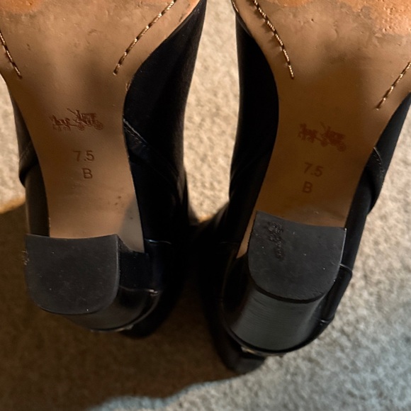 Coach Black Heeled Boots with Buckle Detail - Picture 4 of 4